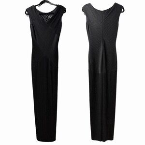 Alex Evenings Black Textured Maxi Dress